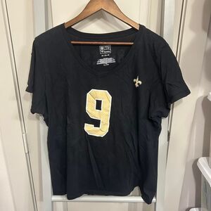 Fanatics Women's Black and Gold Saints Shirt